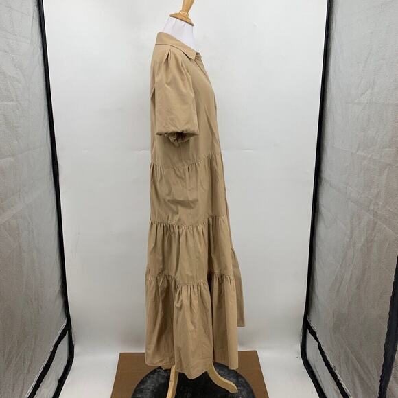 Brochu Walker Dress Womens L Large The Havana Puff Sleeve Button Front Maxi - Picture 6 of 14